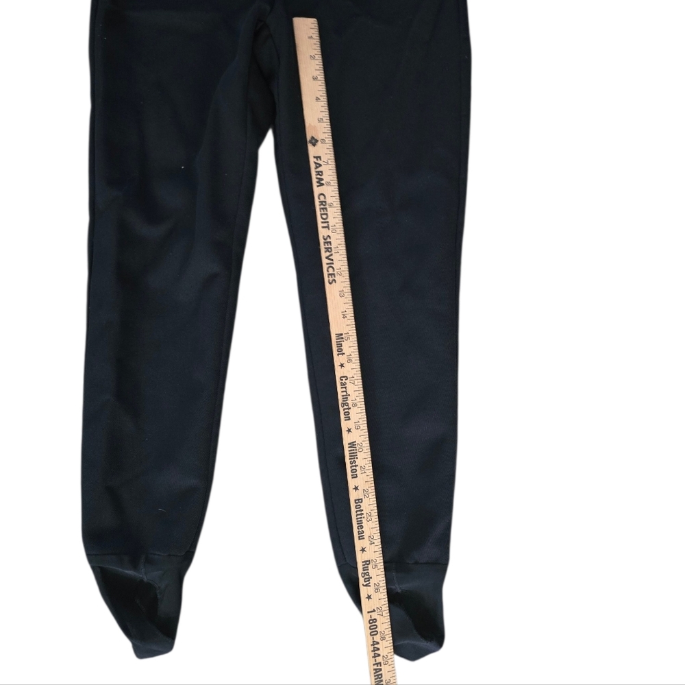 Salo Black Bib Overalls Snow Ski Pants With Stirrup Feet Size 10 Wool Blend - Picture 6 of 7